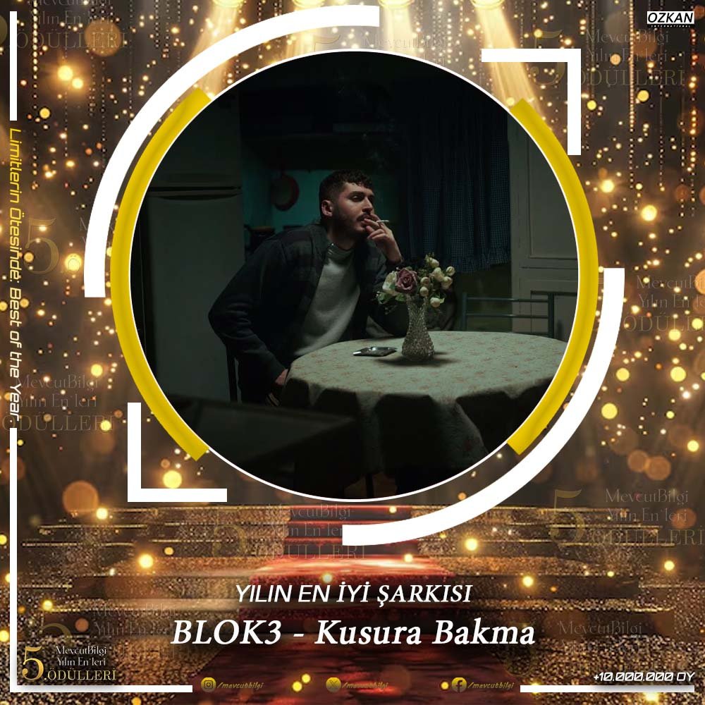 Yılın En Çok Dinlenen Melodisi Zirvede: 5. MevcutBilgi Ödülleri'nde Yılın En İyi Şarkısı "Blok3 - Kusura Bakma" Oldu!